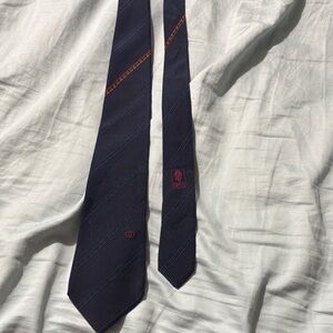 Gucci Dark Blue Tie with Subtle Patterns